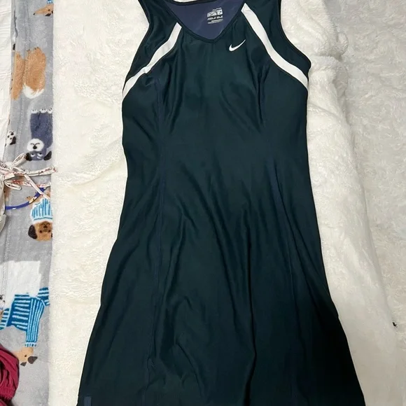 Nike | Dresses | Nike Tennis Dress Dark Blue Black With White Line |  Poshmark